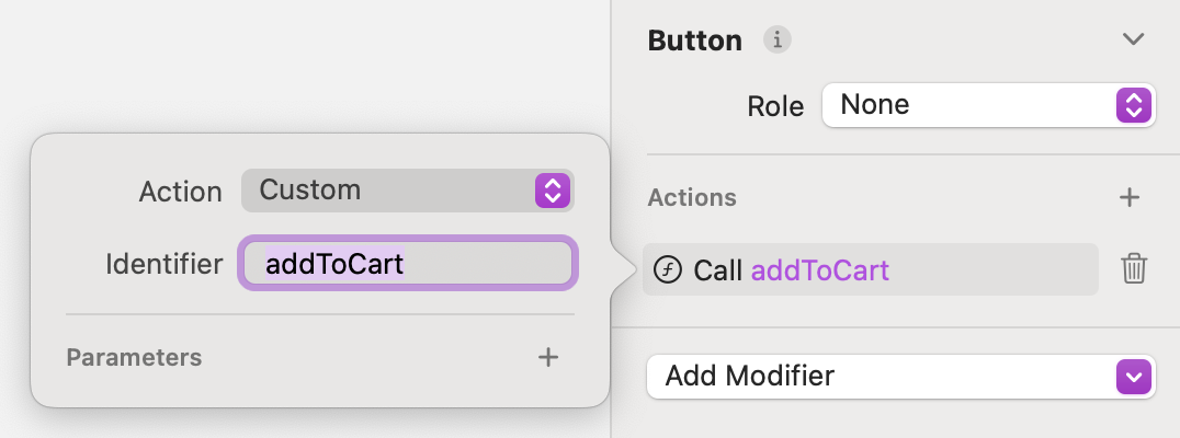 Action Identifier setup