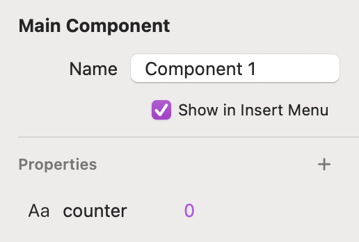 Component property setup